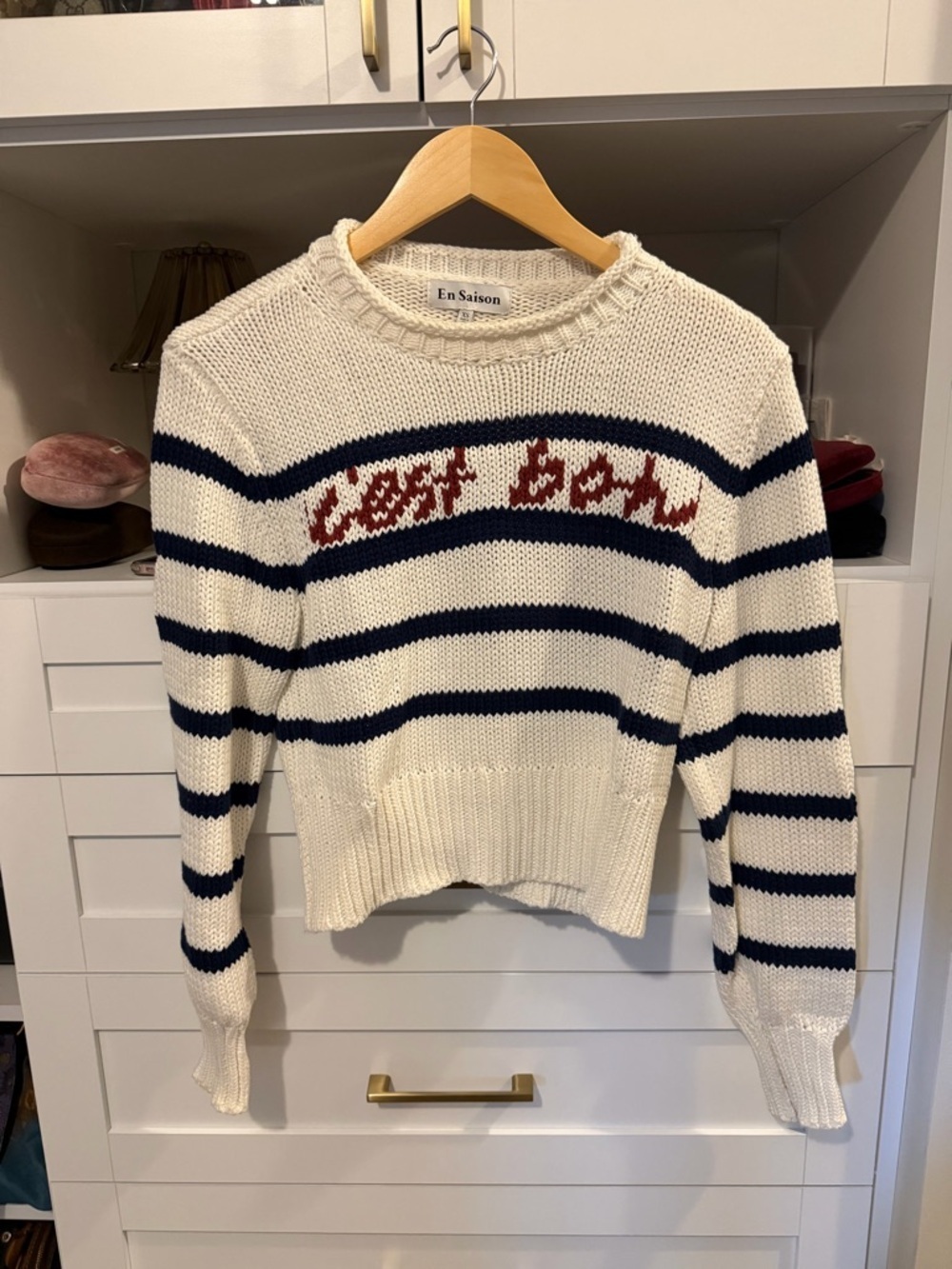 En Saison Helena Striped Boat Neck Sweater - Picture 4 of 9